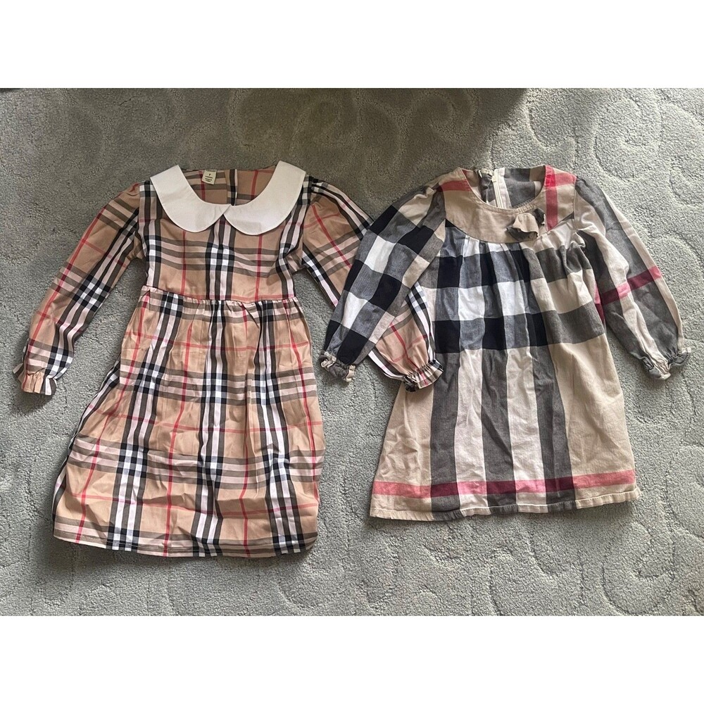 Lot of 2 Tomodel Nova Check Girls Dress 6-7 Years Kids
